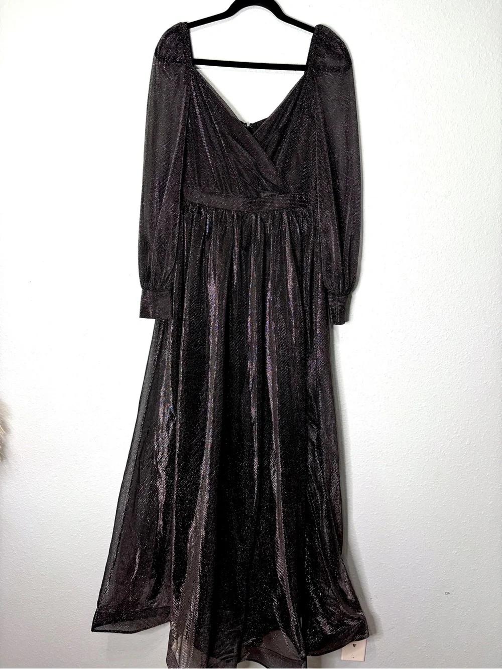 Baltic Born NWT Octavia Shimmer Gown Black Long Sleeve M